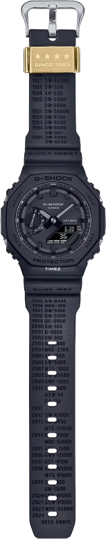 卡西欧,G-SHOCK 48.50x45.40毫米,48.50x45.40毫米,碳纤维,生物基,合成树脂,黑色,石英,倒计时,计时,月历,星期历,矿物水晶,玻璃,八角形,GA2140RE,GA2140RE-1A