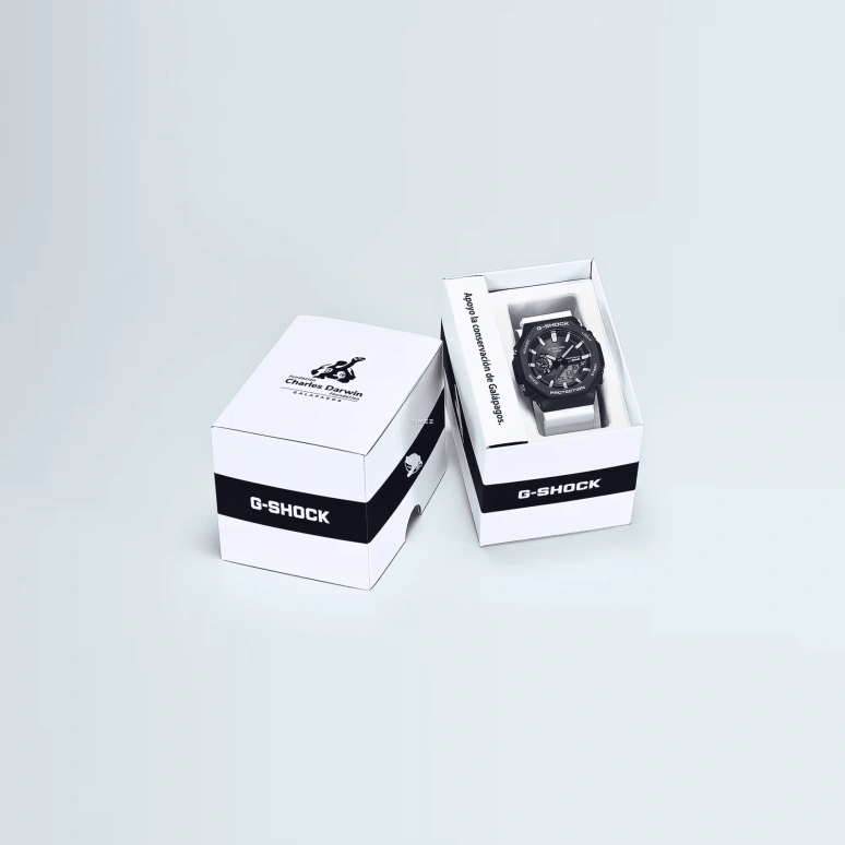 卡西欧,G-SHOCK 45.40毫米,45.40毫米,碳纤维,生物基,合成树脂,黑色,石英,倒计时,计时,月历,星期历,矿物水晶,八角形,GAB2100CD1A7