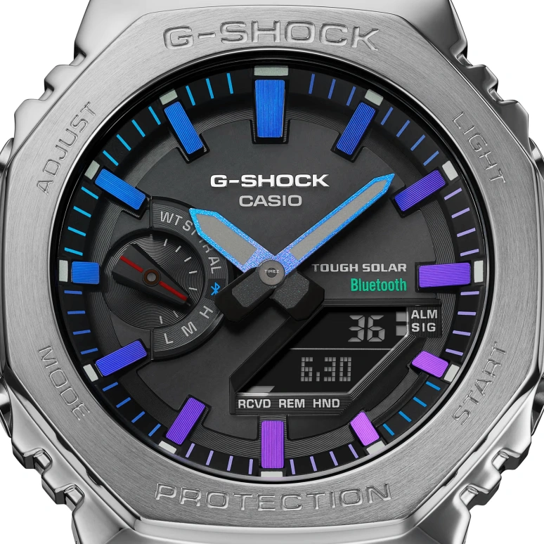 卡西欧,G-SHOCK 49.80x44.40毫米,49.80x44.40毫米,不锈钢,黑色,石英,倒计时,计时,月历,星期历,矿物水晶,八角形,GMB2100PC,GMB2100PC-1A