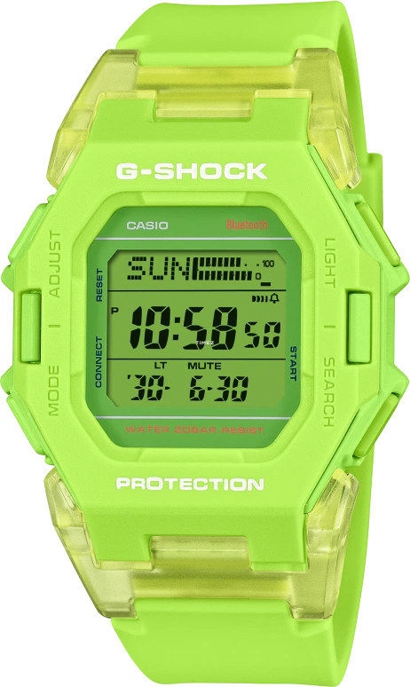 卡西欧,G-SHOCK 46.30x41.50毫米,46.30x41.50毫米,合成树脂,绿色,石英,倒计时,计时,年历,月历,矿物水晶,方形,GDB500S,GDB500S-3