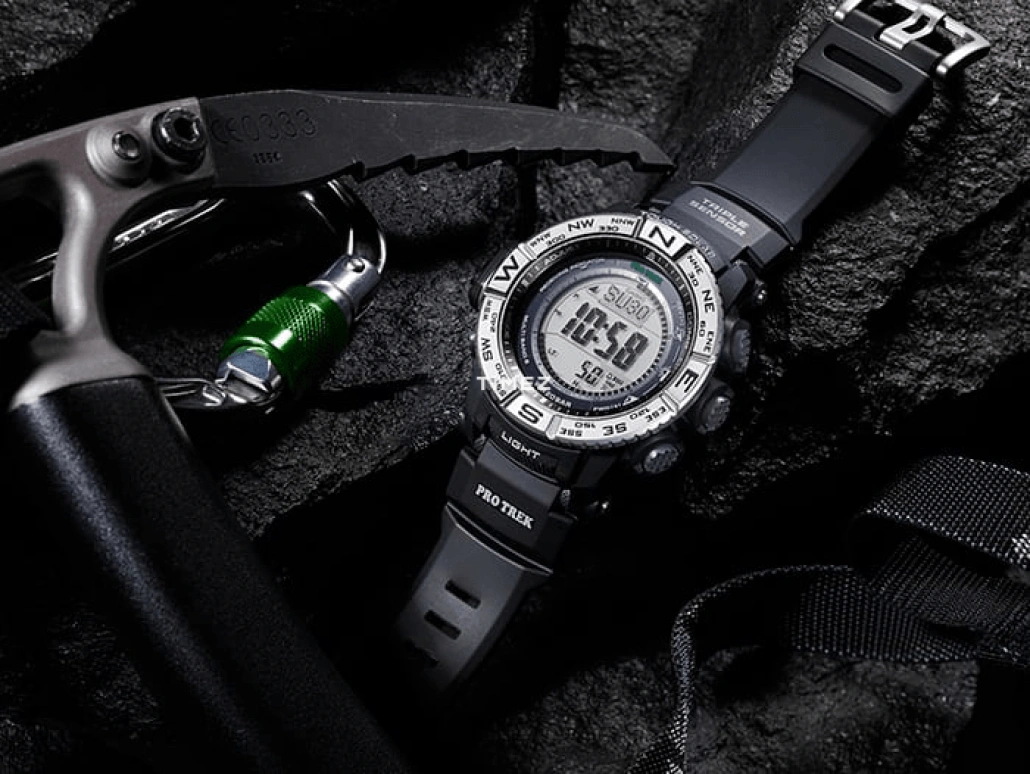 卡西欧,PROTREK 56.90x53.40毫米,56.90x53.40毫米,不锈钢,合成树脂,灰色,石英,倒计时,计时,月历,星期历,矿物水晶,玻璃,圆形,PRW3500,PRW3500-1