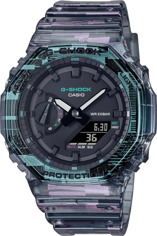 卡西欧,G-SHOCK 48.50x45.40毫米,48.50x45.40毫米,合成树脂,碳纤维,黑色,石英,倒计时,计时,月历,星期历,矿物水晶,圆形,GA2100NN,GA2100NN-1A