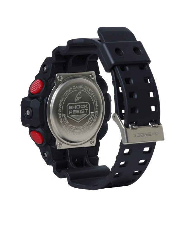 卡西欧,G-SHOCK 53.40毫米,53.40毫米,合成树脂,黑色,红色,石英,倒计时,计时,月历,星期历,矿物水晶,圆形,GA700BNR,GA700BNR-1A