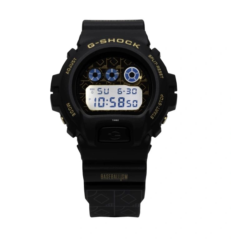 卡西欧,G-SHOCK 50毫米,50毫米,合成树脂,黄色,石英,倒计时,计时,月历,星期历,矿物水晶,圆形,DW6900BI24,DW6900BI24-1