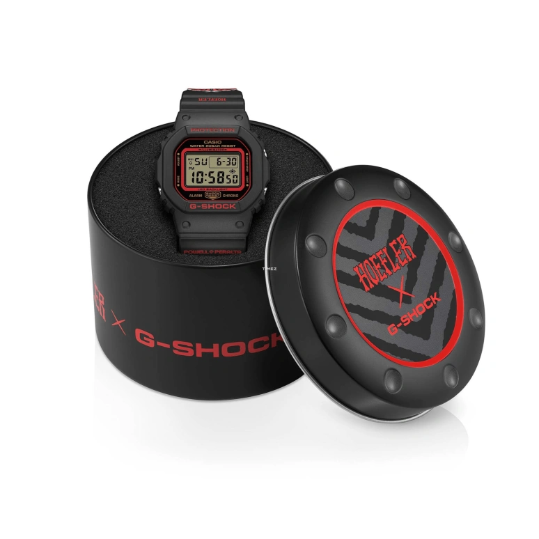 卡西欧,G-SHOCK 48.90x42.80毫米,48.90x42.80毫米,合成树脂,黑色,黄色,红色,石英,倒计时,计时,月历,星期历,矿物水晶,方形,DW5600KH,DW5600KH-1