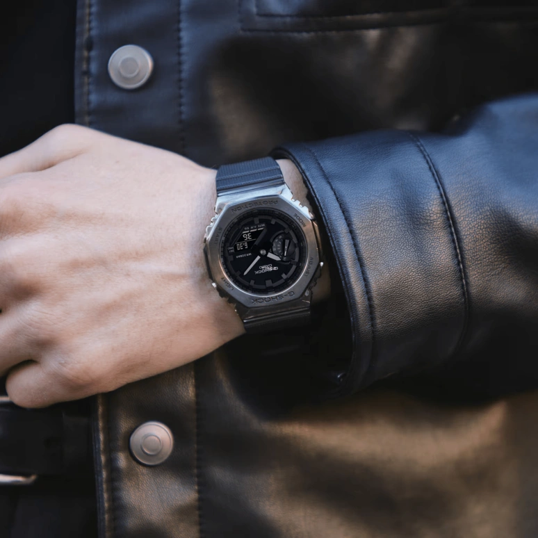卡西欧,G-SHOCK 44.40毫米,44.40毫米,合成树脂,黑色,石英,倒计时,计时,月历,星期历,矿物水晶,八角形,GM2100BB,GM2100BB-1A