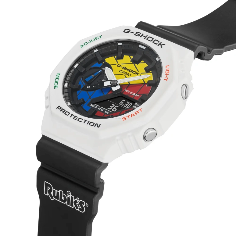 卡西欧,G-SHOCK 48.50x45.40毫米,48.50x45.40毫米,碳纤维,合成树脂,多色,石英,倒计时,计时,月历,星期历,矿物水晶,八角形,GAE2100RC,GAE2100RC-1A