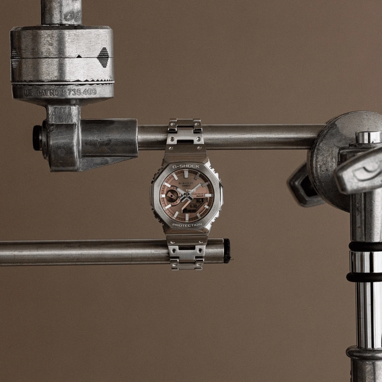 卡西欧,G-SHOCK 44.40毫米,44.40毫米,不锈钢,粉色,石英,倒计时,计时,月历,星期历,矿物水晶,八角形,GMB2100AD,GMB2100AD-5A