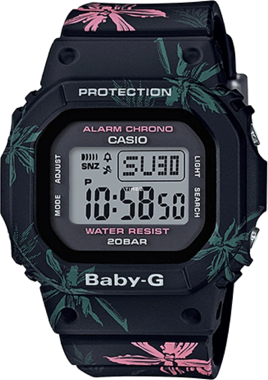 卡西欧,BABY-G 44.70x40毫米,44.70x40毫米,塑料,黑色,灰色,石英,长方形,黑色,BGD,BGD-560CF-1E