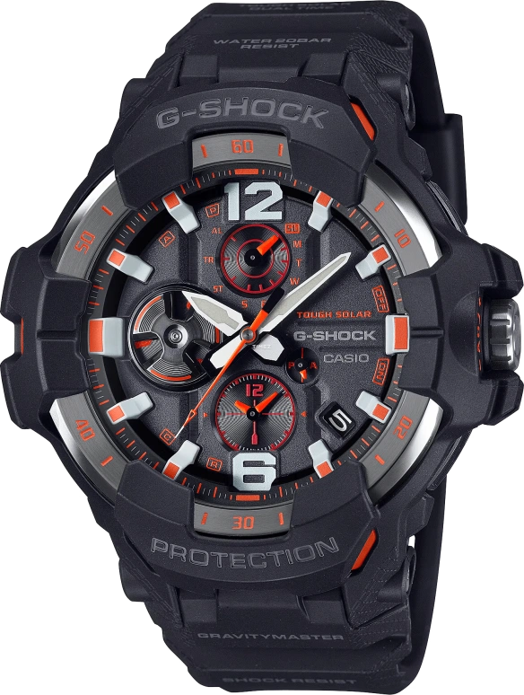 Casio,MASTER OF G - LAND 54.70mm,54.70mm,Bio-sourced,Black,Quartz,Countdown,Chronograph,Date,Day,Hardlex,Round,GRB300,GRB300-1A4