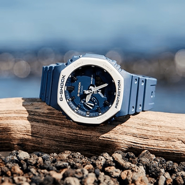 卡西欧,G-SHOCK 48.50x45.40毫米,48.50x45.40毫米,碳纤维,合成树脂,墨蓝色,石英,倒计时,计时,月历,星期历,矿物水晶,八角形,GA2110ET,GA2110ET-2A