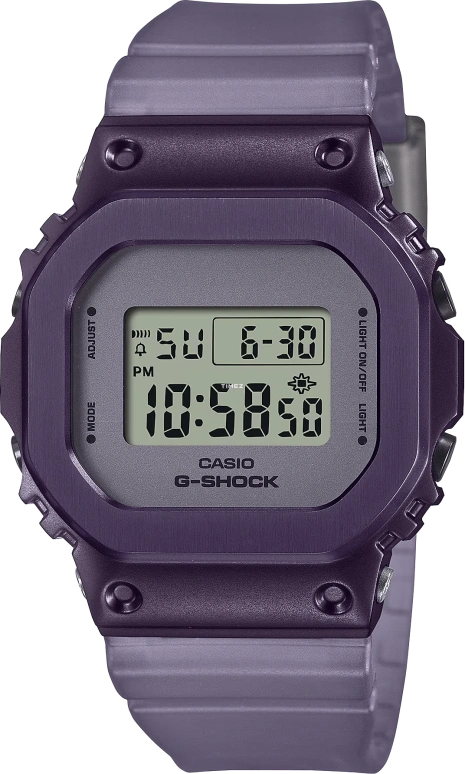 卡西欧,G-SHOCK 43.80x38.40毫米,43.80x38.40毫米,合成树脂,灰色,紫色,石英,倒计时,计时,月历,星期历,矿物水晶,方形,GMS5600MF,GMS5600MF-6