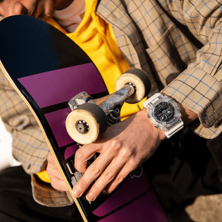 卡西欧,G-SHOCK 52.80x49.50毫米,52.80x49.50毫米,合成树脂,黑色,石英,倒计时,计时,月历,星期历,矿物水晶,圆形,GA900SKL,GA900SKL-7A