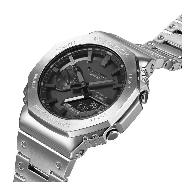 卡西欧,G-SHOCK 44.40毫米,44.40毫米,不锈钢,黑色,石英,倒计时,计时,月历,星期历,矿物水晶,八角形,GMB2100D,GMB2100D-1A