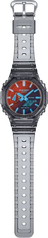 卡西欧,G-SHOCK 48.50x45.40毫米,48.50x45.40毫米,碳纤维,合成树脂,渐变色,蓝色,石英,倒计时,计时,月历,星期历,矿物水晶,八角形,GA2100TLS,GA2100TLS-8A