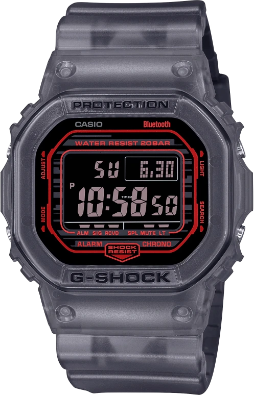 卡西欧,G-SHOCK 48.90x42.80毫米,48.90x42.80毫米,合成树脂,黑色,红色,石英,倒计时,计时,月历,星期历,矿物水晶,方形,DWB5600G,DWB5600G-1