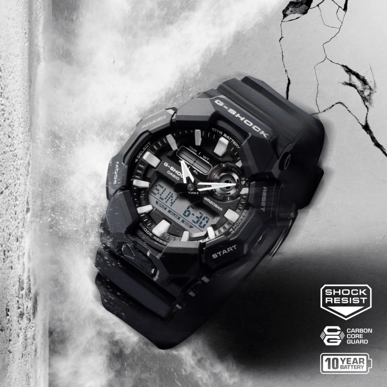 卡西欧,G-SHOCK 51.90毫米,51.90毫米,生物基,碳纤维,合成树脂,黑色,石英,倒计时,计时,月历,星期历,矿物水晶,圆形,GA010,GA010-1A