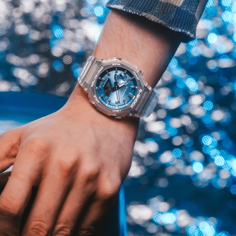 卡西欧,G-SHOCK 48.50x45.40毫米,48.50x45.40毫米,碳纤维,合成树脂,蓝色,石英,倒计时,计时,月历,星期历,矿物水晶,八角形,GA2100BM,GA2100BM-7A2