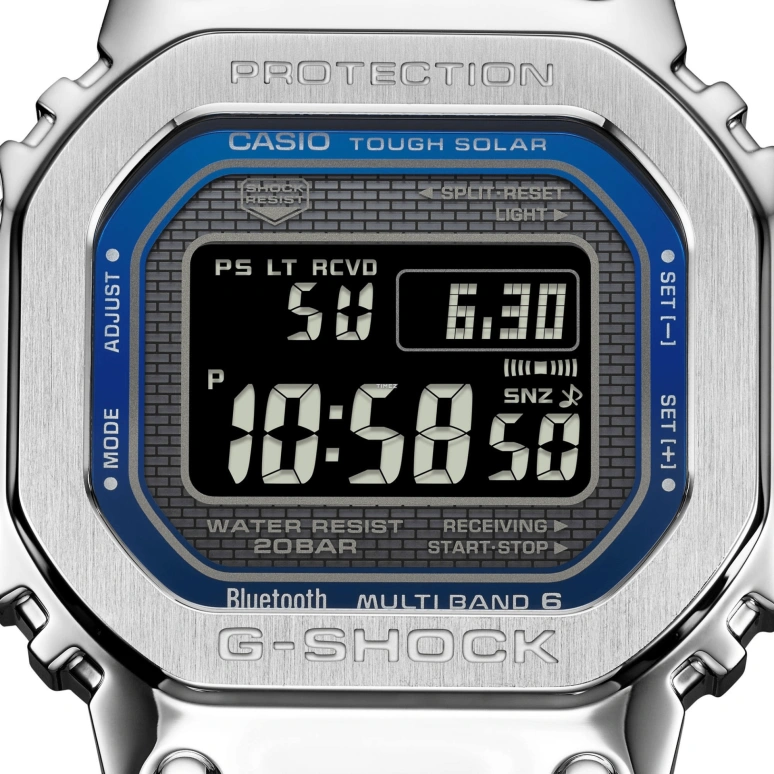 卡西欧,G-SHOCK 49.30x43.20毫米,49.30x43.20毫米,不锈钢,灰色,石英,倒计时,计时,月历,星期历,玻璃,方形,GMW,GMW-B5000D-2