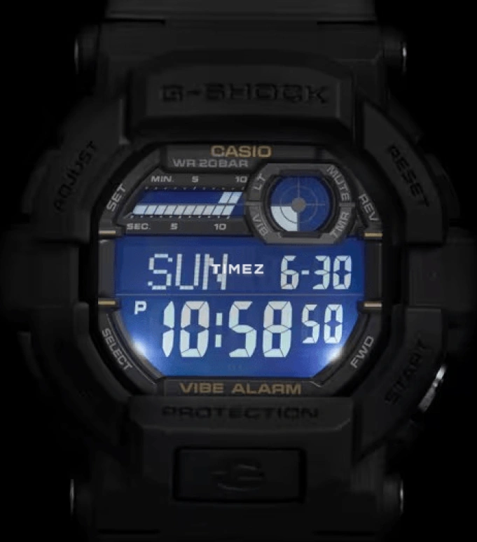 卡西欧,G-SHOCK 50.80毫米,50.80毫米,合成树脂,灰色,石英,倒计时,计时,月历,星期历,矿物水晶,圆形,GD350,GD350-1B