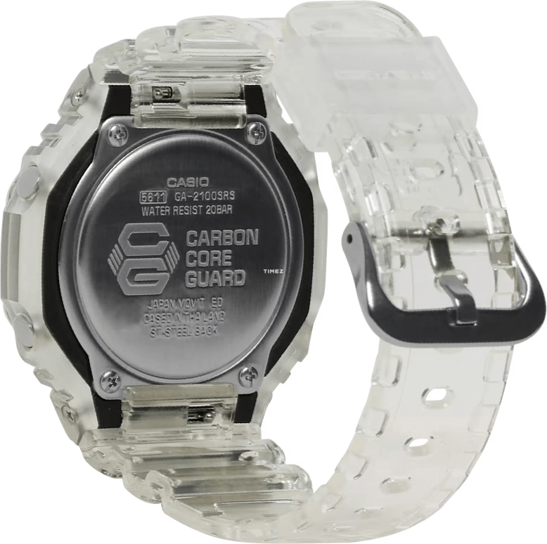 卡西欧,G-SHOCK 48.50x45.40毫米,48.50x45.40毫米,合成树脂,碳纤维,渐变色,蓝色,石英,倒计时,计时,月历,星期历,矿物水晶,八角形,GA2100SRS,GA2100SRS-7A