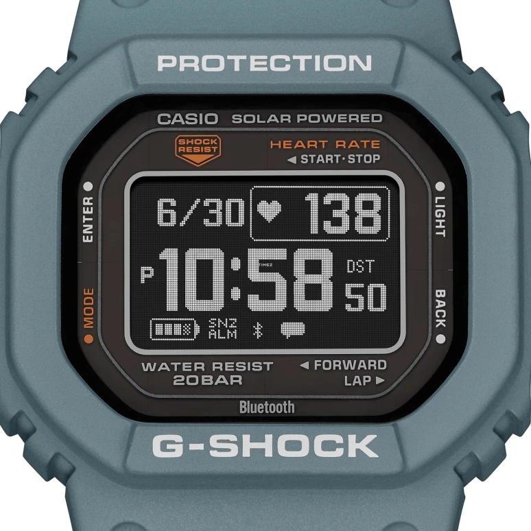 Casio,G-SHOCK 51.10x44.50mm,51.10x44.50mm,Bio-sourced,Black,Quartz,Chronograph,Moonphase,Month,Date,Hardlex,Square,DW,DW-H5600-2