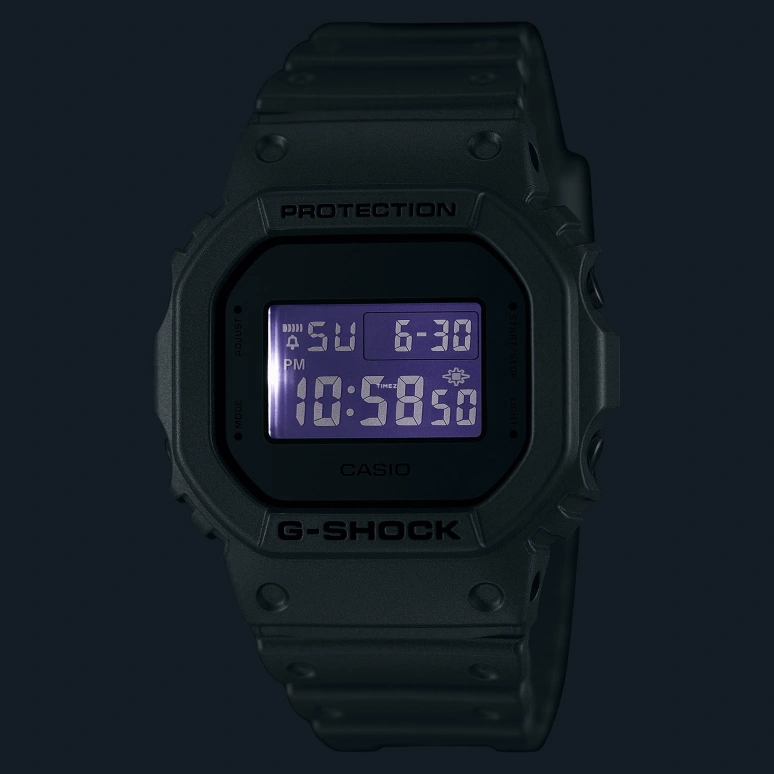 卡西欧,G-SHOCK 48.90x42.80毫米,48.90x42.80毫米,合成树脂,灰色,石英,倒计时,计时,月历,星期历,矿物水晶,方形,DW5600FF,DW5600FF-8