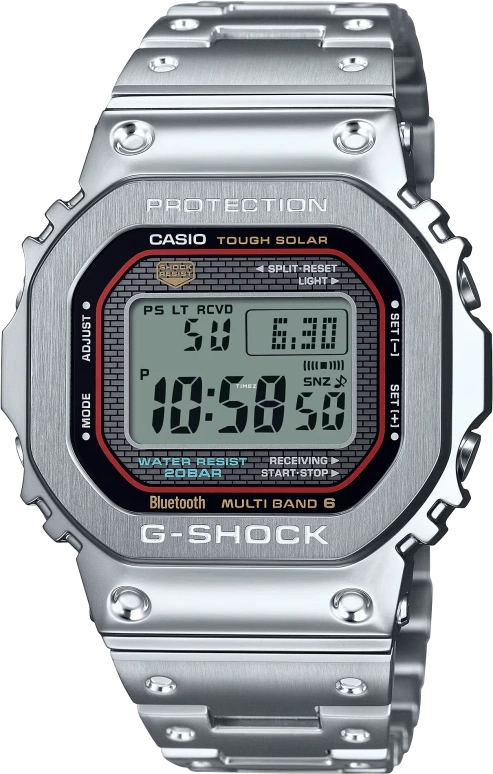 卡西欧,G-SHOCK 49.30x43.20毫米,49.30x43.20毫米,精钢,黑色,石英,倒计时,计时,月历,星期历,矿物水晶,方形,GMWB5000D,GMWB5000D-1C