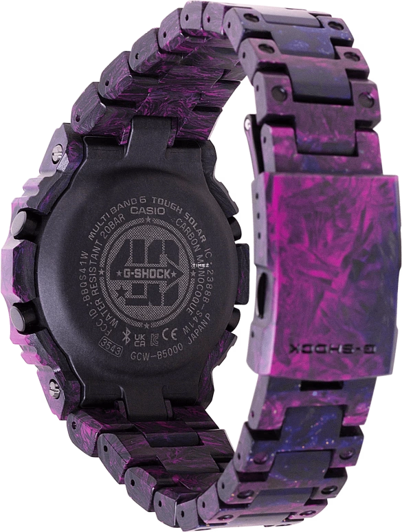 卡西欧,G-SHOCK 49.10x45毫米,49.10x45毫米,碳纤维增强树脂,锻造碳纤维,黑色,石英,倒计时,计时,月历,星期历,蓝宝石,方形,GCWB5000UN,GCWB5000UN-6