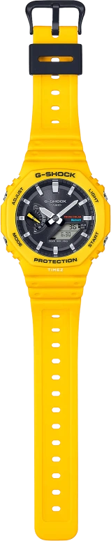 卡西欧,G-SHOCK 48.50x45.40毫米,48.50x45.40毫米,合成树脂,碳纤维,黑色,石英,倒计时,计时,月历,星期历,矿物水晶,圆形,GAB2100C,GAB2100C-9A