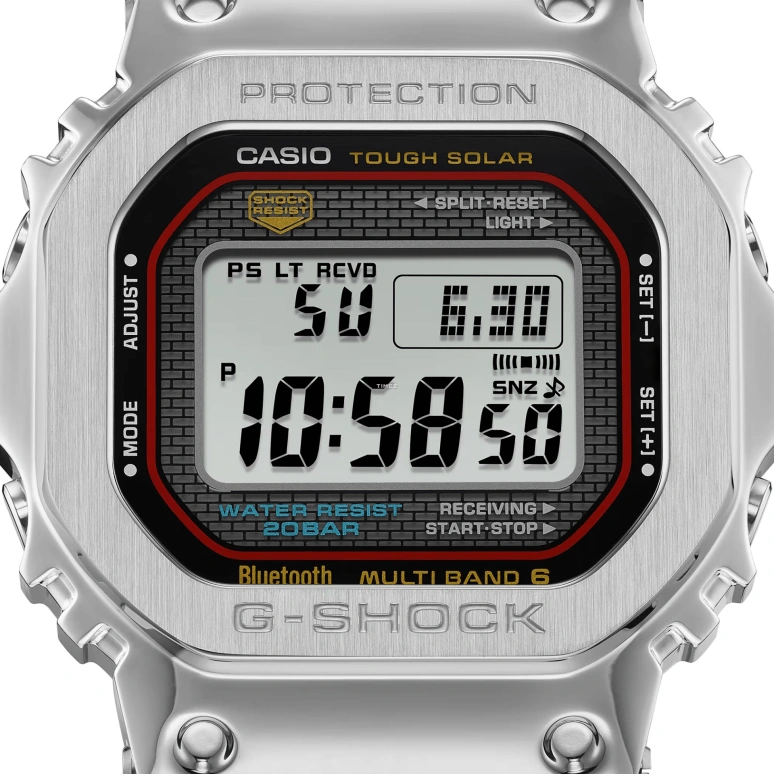 卡西欧,G-SHOCK 49.30x43.20毫米,49.30x43.20毫米,精钢,黑色,石英,倒计时,计时,月历,星期历,矿物水晶,方形,GMWB5000D,GMWB5000D-1C