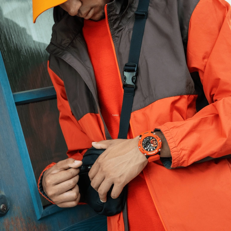 卡西欧,G-SHOCK 47.10毫米,47.10毫米,合成树脂,黑色,石英,倒计时,计时,月历,星期历,矿物水晶,圆形,GA2200M,GA2200M-4A
