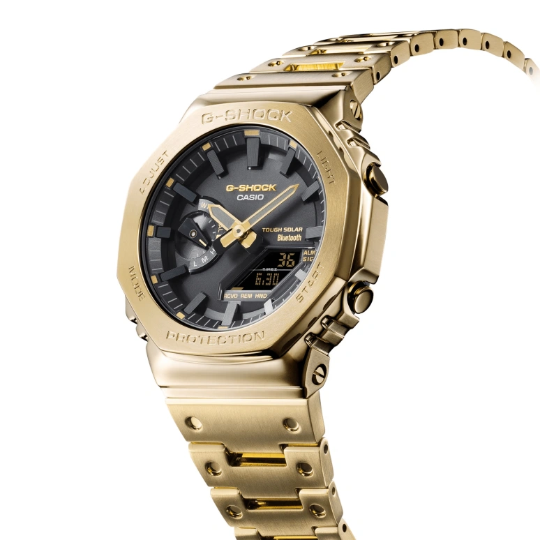 卡西欧,G-SHOCK 44.40毫米,44.40毫米,不锈钢,黑色,石英,倒计时,计时,月历,星期历,矿物水晶,八角形,GMB2100GD,GMB2100GD-9A
