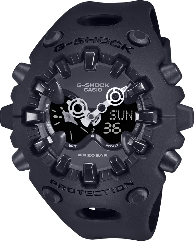 卡西欧,G-SHOCK 49.10x58.20毫米,49.10x58.20毫米,合成树脂,黑色,石英,倒计时,计时,月历,星期历,矿物水晶,圆形,GAV01,GAV01-1A