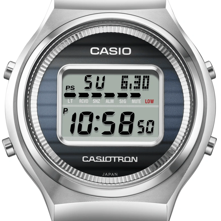 卡西欧,CASIOTRON 42.70x39.10毫米,42.70x39.10毫米,不锈钢,蓝色,石英,倒计时,计时,月历,星期历,矿物水晶,圆形,TRN50,TRN50-2A