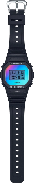 卡西欧,G-SHOCK 48.90x42.80毫米,48.90x42.80毫米,合成树脂,渐变色,虹色,石英,倒计时,计时,月历,星期历,矿物水晶,方形,DW5600SR,DW5600SR-1