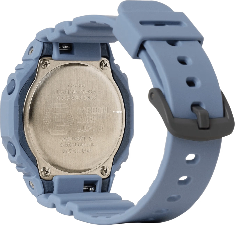 卡西欧,G-SHOCK 46.20x42.90毫米,46.20x42.90毫米,合成树脂,碳纤维,蓝色,石英,倒计时,计时,月历,星期历,矿物水晶,圆形,GMAS2100BA22