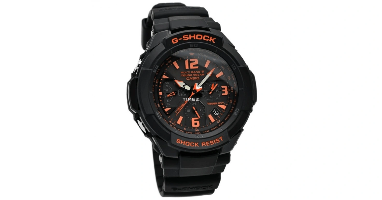 卡西欧,G-SHOCK 64.20x46.60毫米,64.20x46.60毫米,合成树脂,黑色,石英,星期历,日历,世界时,闹铃,矿物水晶,玻璃,酒桶形,GW,GW-3000B-1A