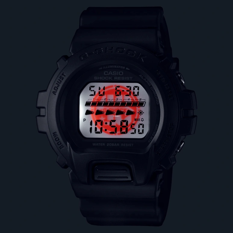 卡西欧,G-SHOCK 53.20x50毫米,53.20x50毫米,生物基,合成树脂,黑色,灰色,自动上弦,倒计时,计时,月历,星期历,矿物水晶,圆形,DW6640RE,DW6640RE-1