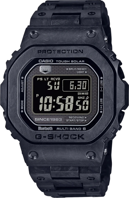 卡西欧,G-SHOCK 49.10x45毫米,49.10x45毫米,碳纤维,合成树脂,黑色,石英,倒计时,计时,月历,星期历,蓝宝石,方形,GCWB5000UN,GCWB5000UN-1