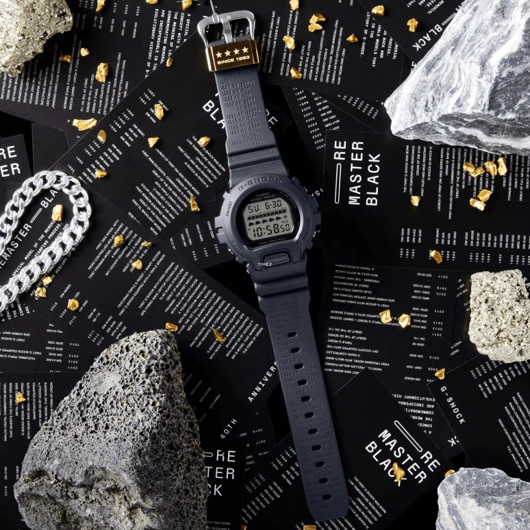 卡西欧,G-SHOCK 53.20x50毫米,53.20x50毫米,生物基,合成树脂,黑色,灰色,自动上弦,倒计时,计时,月历,星期历,矿物水晶,圆形,DW6640RE,DW6640RE-1