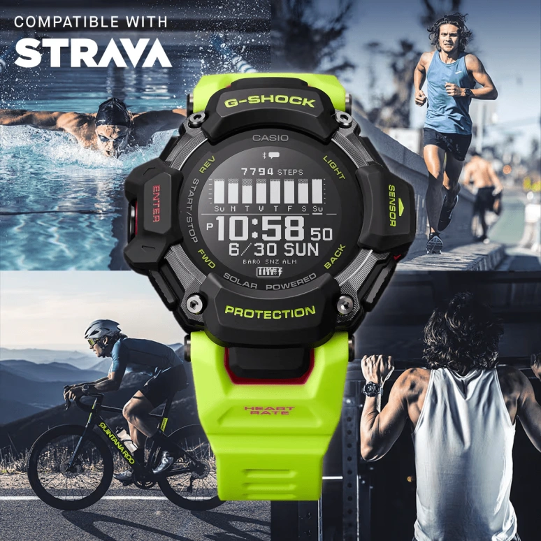 卡西欧,G-SHOCK 59.60x52.60毫米,59.60x52.60毫米,生物基,合成树脂,黑色,石英,倒计时,计时,月相,月历,矿物水晶,玻璃,圆形,GBDH2000,GBDH2000-1A9
