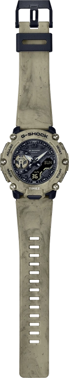 卡西欧,G-SHOCK 50.80x47.10毫米,50.80x47.10毫米,合成树脂,黑色,石英,倒计时,计时,月历,星期历,矿物水晶,圆形,GA2200SL,GA2200SL-5A