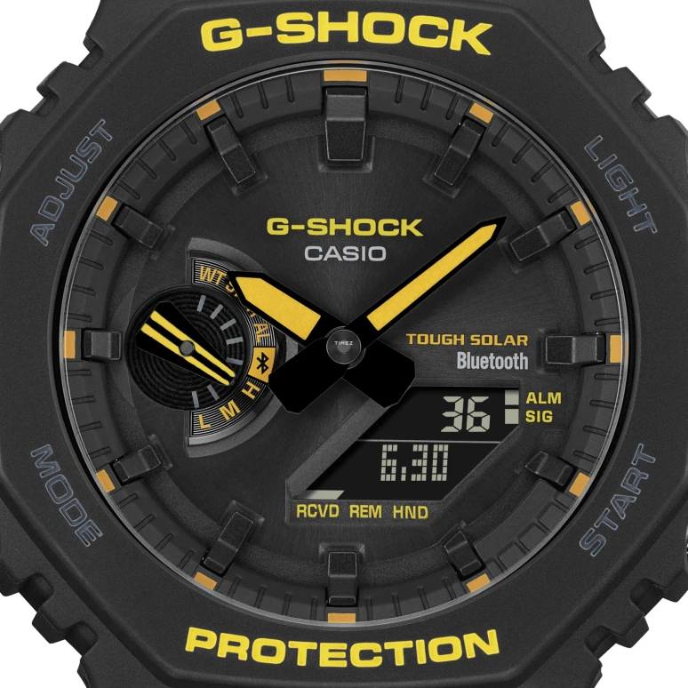 卡西欧,G-SHOCK 45.40毫米,45.40毫米,碳纤维,黑色,石英,倒计时,计时,月历,星期历,矿物水晶,圆形,GAB2100CY,GAB2100CY-1A