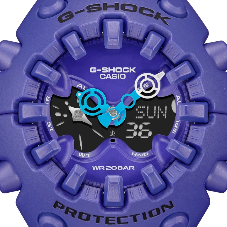 卡西欧,G-SHOCK 49.10x58.20毫米,49.10x58.20毫米,合成树脂,紫色,石英,倒计时,计时,月历,星期历,矿物水晶,圆形,GAV01,GAV01-2A