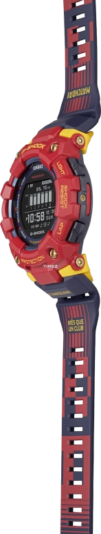 卡西欧,G-SHOCK 49.30毫米,49.30毫米,合成树脂,蓝色,石英,倒计时,计时,月历,星期历,矿物水晶,圆形,GBD100BAR,GBD100BAR-4