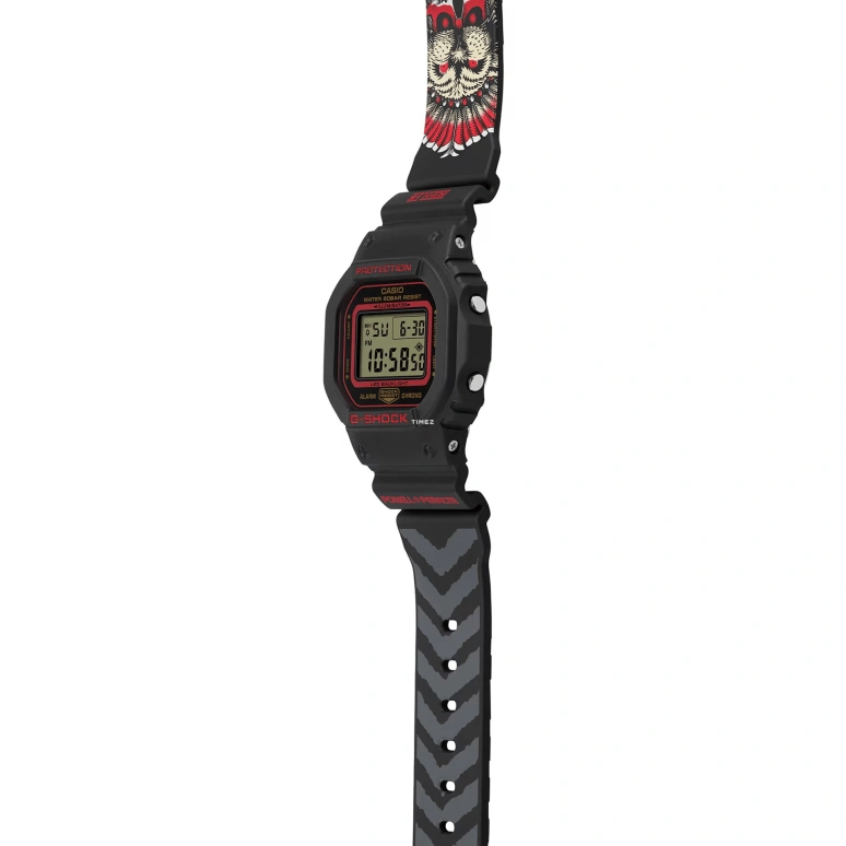 卡西欧,G-SHOCK 48.90x42.80毫米,48.90x42.80毫米,合成树脂,黑色,黄色,红色,石英,倒计时,计时,月历,星期历,矿物水晶,方形,DW5600KH,DW5600KH-1