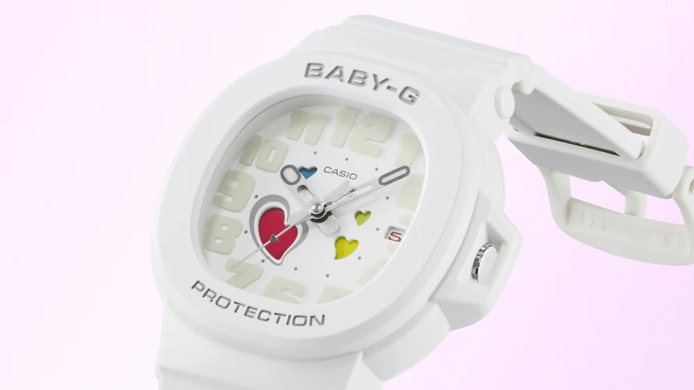 卡西欧,BABY-G 46.60x42.10毫米,46.60x42.10毫米,合成树脂,白色,石英,日历,矿物水晶,BGA10,BGA10-7A