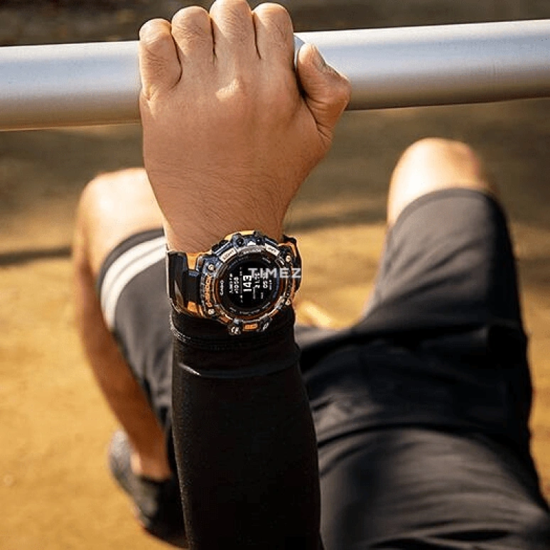卡西欧,G-SHOCK 55毫米,55毫米,合成树脂,黑色,处理器,倒计时,计时,月历,星期历,矿物水晶,圆形,GBDH1000,GBDH1000-1A4