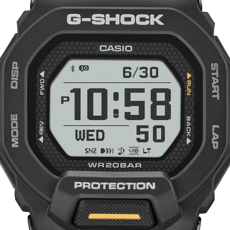 卡西欧,G-SHOCK 48.40x45.90毫米,48.40x45.90毫米,合成树脂,黑色,石英,倒计时,计时,月历,星期历,矿物水晶,方形,GBD200,GBD200-1A1